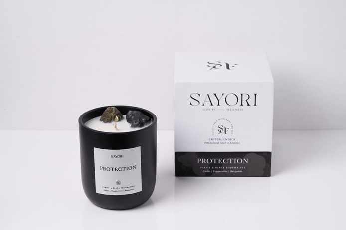 Protection Crystal Candle