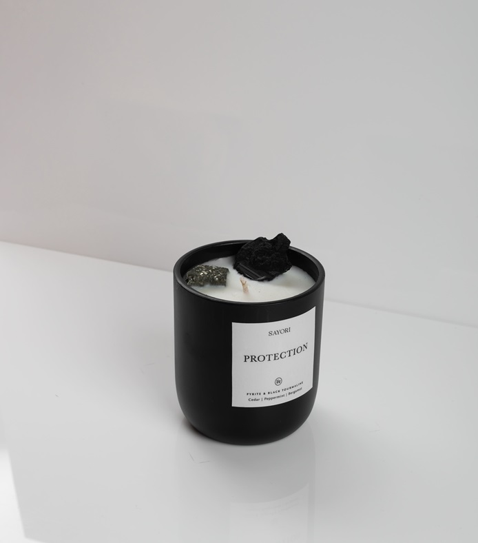 Protection Crystal Candle